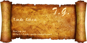 Taub Géza névjegykártya